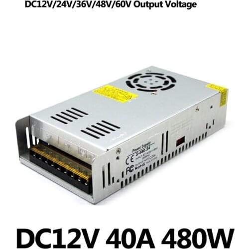 Switch Power Supply DC12V 480W Lighting Transformer DC 24V 36V 48V 60V Power Source SMPS for modules light lamp CCTV Printer