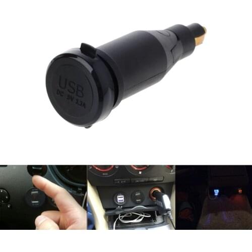 For DIN3.1A Motorcycle Waterproof Power Adapter Dual USB Charger With Cigarette Lighter For BMW Hella DIN Motor Accessories