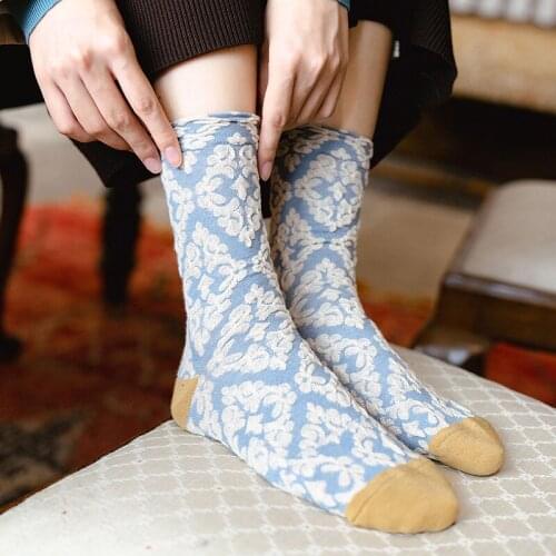 Women Socks 2021 New Autumn Korean Style Cotton 3D Relief Design Flower Cute Long Socks Breathable Kawaii Носки Женские Trendy