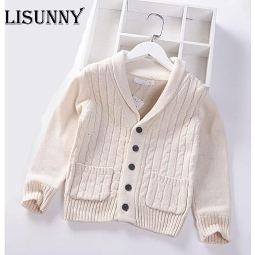 9 styles 2021 Autumn Winter Boys Sweaters warm cardigan Kids Pullover Children Clothing Baby Knitted turn down collar Coat 3-8Y