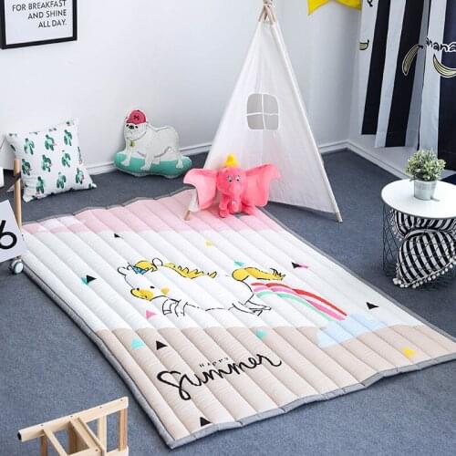 12 types 145*195cm INS cartoon cotton floor mat Scandinavian simple mural pad children climbing game carpet home textile