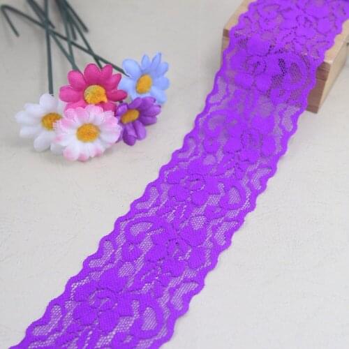 Promotion! Elastic Stretch Lace Trim 5 Yards 55mm Width N Vioa Violet Headband/garment/clothes Elastic Lace