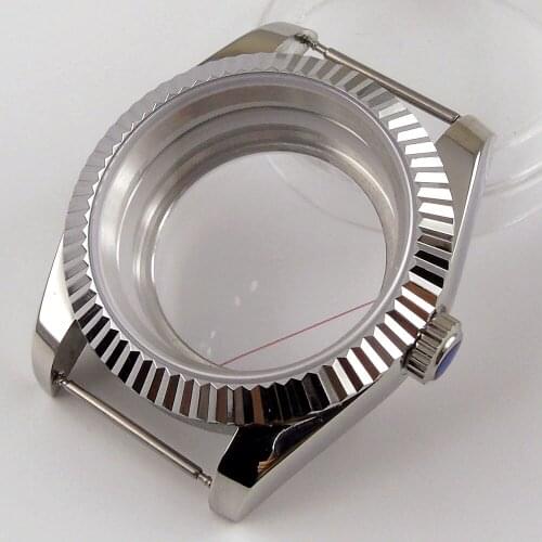 36MM Accessories Parts Sapphire Glass Coin Bezel Watch Case Fit fit 2836 miyota 8215 Movement