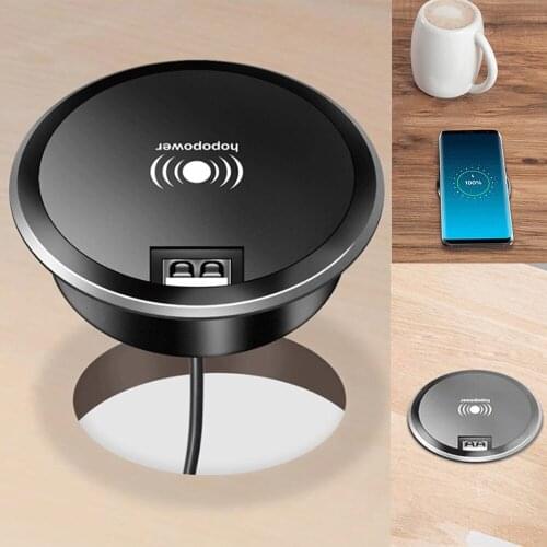 DIY Wireless charger Embed Desktop Fast Wireless Charger Furniture Office Table Desk Mounted fast Charging pad For IPhone X XS