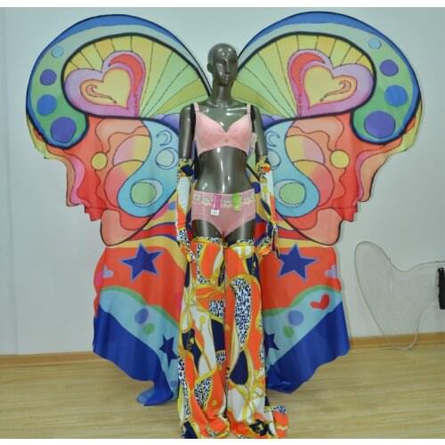 Big Wings Fashion Sexy Women Lady Luminous Colorful Butterfly Wings Show Clothing Light Dance Dress Accessories