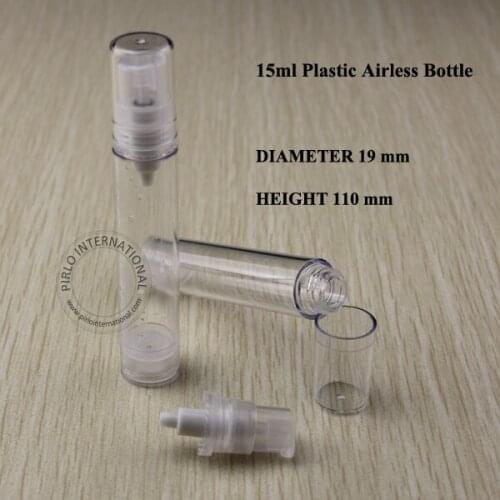 15ml PS Airless Cream Lotion Pump Spray Bottle Containers Split Charging Bottles Cosmtic Packaging Skin Milk Jars 50pcs/lot