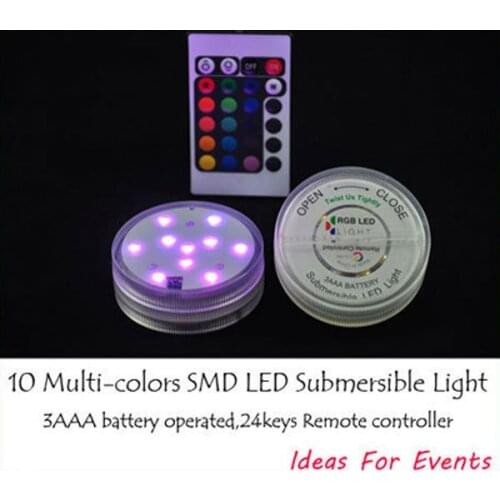 Centerpieces Lighting, Waterproof LED Vase Lights,2.8inch diameter, Multi-colors LEDs, Remote controlled Submersible LED Lights