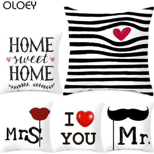 Love Cushion Cover, Square Polyester Cushion Cover, Bedroom Cushion Cover, Family Hotel Decoration Cushion Cover, 45cmx45cm