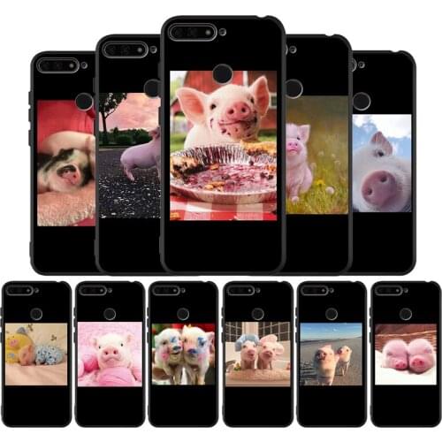 Black tpu case for Huawei Honor8X 9 10 20 Lite silicone cover for Mate 10 20 30 Lite Pro Y9 2018 Shell Capa Beautiful piglet