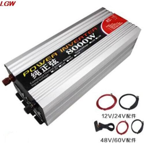 Pure sine wave inverter DC12V 24V 48V 60V to AC220V 8000W solar converter for automotive voltage converter inverter