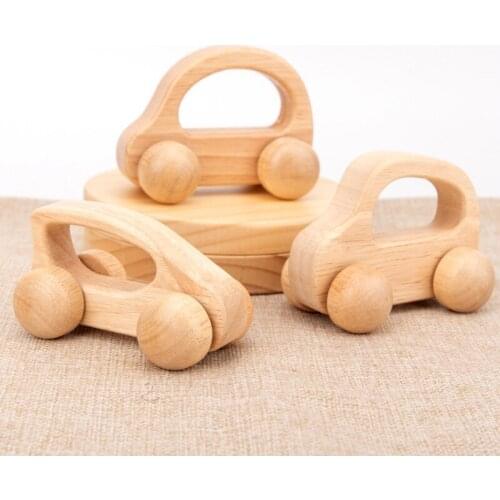 1pc Wooden Toys Beech Wood Car Blocks Cartoon Educational Montessori Toys Children Baby Teething Newborn Birthday Gift Wood Toy
