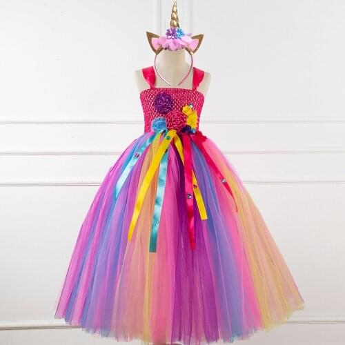 Baby Kids Pretty Birthday Dresses Girls Clothing Wedding Princess Dress Eveving Party Costume Christmas Prom Dress+Headdress 8Y