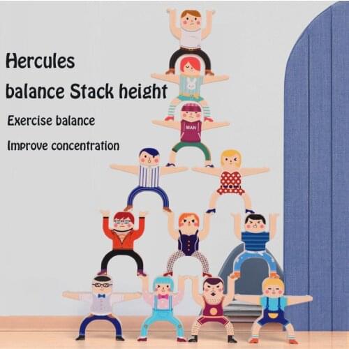 Childrens Montessori Hercules Stacking Building Blocks Early Educational Toys Balance Beam Stacking Building Blocks