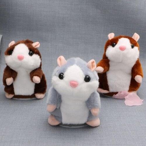 Pet Cat Interactive Toys Cute Talking Nod Hamster Mouse Record Chat Pet Plush Toy Gift Educational Toy for Children Gifts