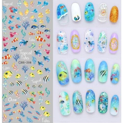 DS181-210 DIY 2021 Water Transfer Nails Art Sticker Denim Jeans Elements Nail Wraps Sticker Watermark Fingernails Decals