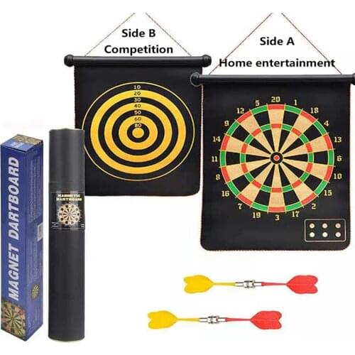 12/15/17 Inches Double Sided Magnetic Dart Board Darts Suit Flocking Dartboards Darts Plate of Safety Dart Safety Game Board Toy