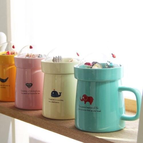 EasyZreal Creative Cartoon Animal Micro Landscape Caneca Milk and Coffee Mug 400mlHigh-capacity Office Ceramic Cups Beauty Gifts