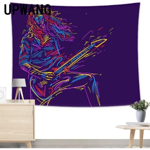 Guitar Tapestry Wall Hanging Sandy Beach Picnic Rug Camping Tent Sleeping Pad Home Decor Bedspread Sheet Wall Cloth
