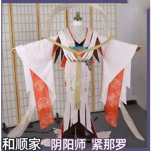 Game Onmyoji Cosplay Costumes SSR Kinnara Unwaken Cosplay Kimono Wafuku Halloween Costumes Anime Clothes COS Fancy Dress Outfits