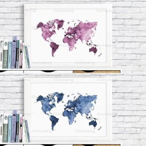 World Map Canvas Poster Print On The Wall Map of The World Posters Home Decor Modern Wall Art Picture Room Decoration Paintings