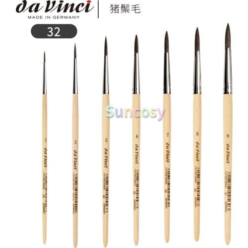 Da Vinci Student Series 32 Watercolor Brush, Great brush for beginners and students,Round Mixed Fine Hair with Plainwood Handle