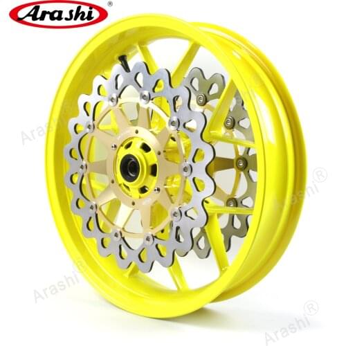 Arashi Front Wheel Rim Brake Disc Rotor Set For HONDA CBR1000RR 2008 - 2017 CBR1000RR CBR1000 2013 2014 2015 Wheels Hub Yellow