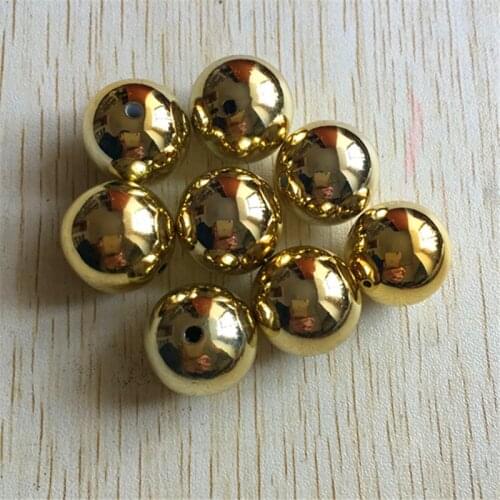 Choose size) 20mm/16mm/12mm gold color Acrylic UV Plating Beads for Chunky Necklace Jewelry