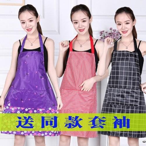 Kitchen apron Korean fashion waterproof and oil-proof female overalls cute cooking home custom logo printing waist