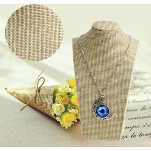 Linen Mannequin Bust Jewelry Necklace Pendant Neck Model Display Stand Holder