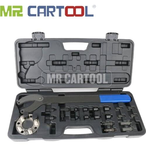MR CARTOOL Camshaft Pulley Holder Tool Set For VW Audi T10172A T10554 Gear Belt Pulley Retaining Wrench Adjustable Special Tool