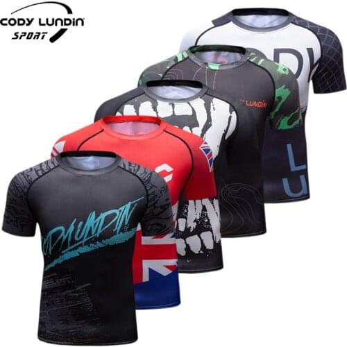 2021 Spring Summer Bulk Order New Design Mens Full Digital Print T-shirt Sport Rashguard Jogging Tight