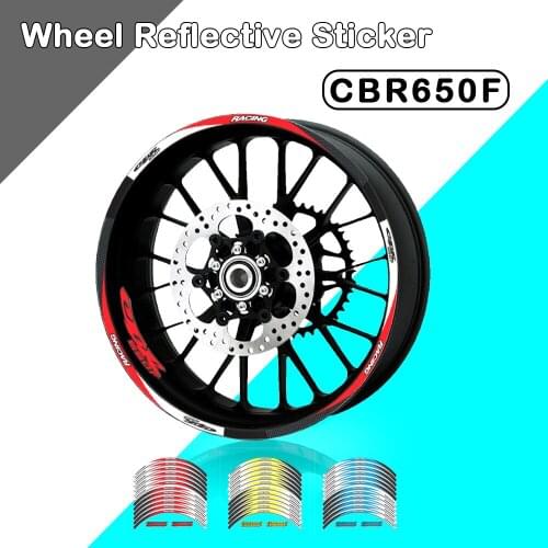 Motorcycle 12 Strips Sticker Decals Reflective Waterproof Wheel For Honda CBR600F CBR600 F2 F3 F4 F4i CBR600RR