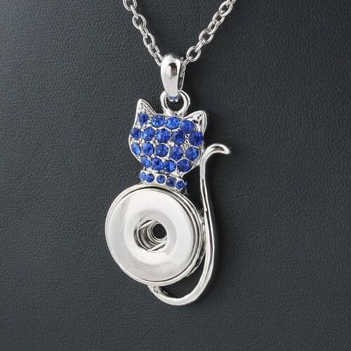 New Fashion Jewelry Xinnver Snap Buttons Necklaces Link Chain 55CM With Crystal Pendant Fit 18/20MM Snap Buttons Jewlery ZG108