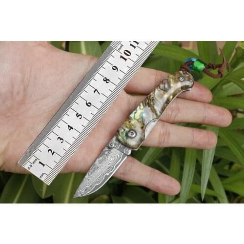 New folding knife Damascus steel knife pocket life-saving knife hunting knife outdoor camping survival paper knife kitchen knife