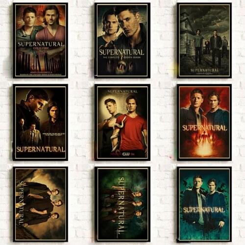 Supernatural Poster Jensen Ackles Vintage Posters and Prints Kraft Paper Bar Room Home Decor Wall sticker