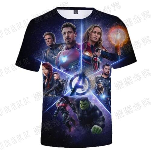 Cool Marvel Movie The Avengers T shirt Men Women Children Summer Short Sleeve Streetwear T-shirt Super Hero 3D Printed Tops Tee