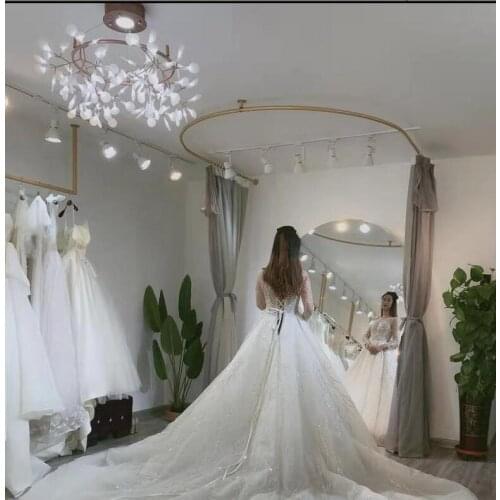 Simple fitting ring clothing store changing room curtain changing room fitting ring pole C-type corner special fitting ring