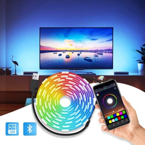LED Strip Light Flexible Lamp 1/2/3/4/5M Tape Diode SMD 5050 DC5V USB Desk Screen TV Background Lighting 3 Key Bluetooth Control