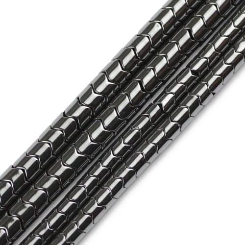 JHNBY Gear Black Hematite beads 7/5MM Natural Stone magnetite geometric Loose beads For Jewelry bracelet Making DIY Accessories
