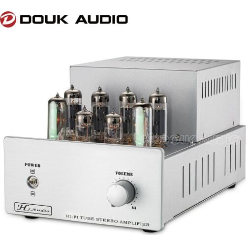 Douk audio HiFi Stereo Push-pull Power Amp Class AB 6P14/EL84 Vacuum Tube Amplifier 13W*2