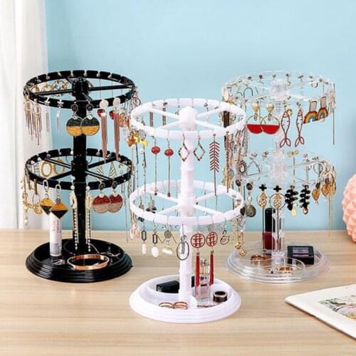 Rotating Jewelry Organizer Earring Necklace Bracelet Organizer Display Stand Holder Jewelry Storage Rack