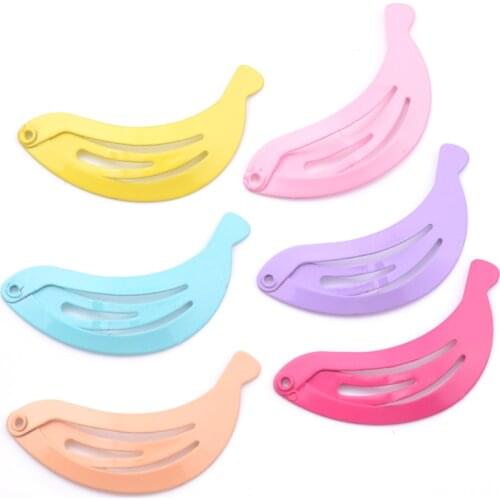 6Pcs/Pack New Baby Girls Fruit Hairpins 3cm Candy Color Mini Hair Clips Children Banana Apple Cherry Hairgrips Hair Accessories