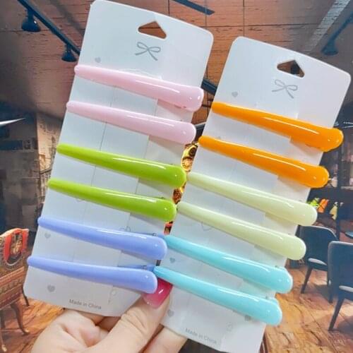 6pcs/set Solid Color Women Hair Clip Hair Accessories Korean Plastic Non-Slip Hairpins Fashion Salon Styling Hairgrips Wholesale