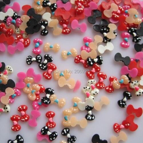 #78 30pcs Cute Mix Bow Shapes Nail Resin Decoration Outlooking