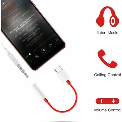 Original USB Type C To 3.5mm Earphone Jack Adapter Aux Audio For one plus 7 usb-c music converter cable For oneplus 6T 7 Pro