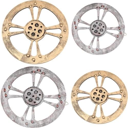 Antique Steampunk Gear Wooden Wheel Home Cafe Pub Bar Hanging Wall Decoration
