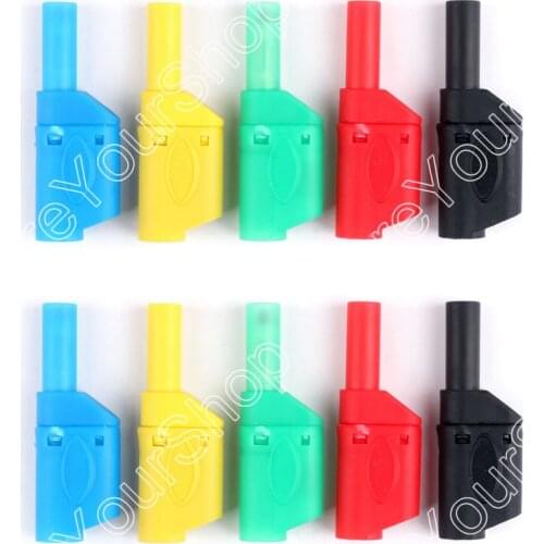 Areyourshop 10 Pcs Seal Insulated 4mm Safety Protection Banana Plug For Test Probes Binding Posts Multimete
