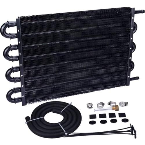 Car Condenser 8 Pass Tube and Fin Transmission Cooler Air Conditioning Tube Belt Condenser Universal 5/16Inch Oil Cooler