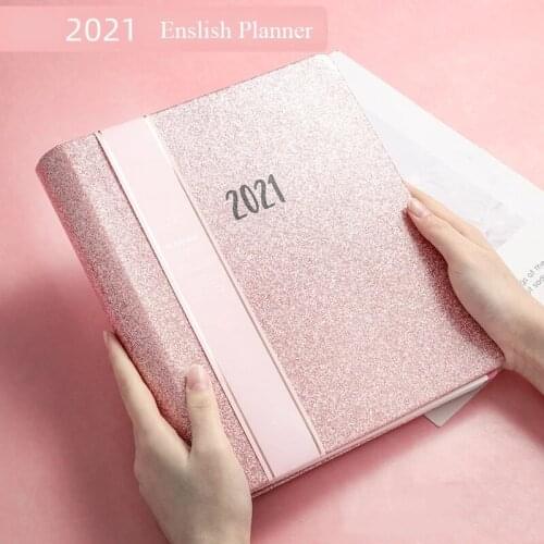 B5 Agenda 2021 Weekly Monthly Planner Organizer Binder Notebook and Journal School Office Supplies English Sprial Diary Notepad