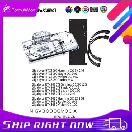Bykski GPU Water Cooling Block For GIGABYTE RTX 3090 3080 GAMING OC, Graphics Card Liquid Cooler System, N-GV3090GMOC-X